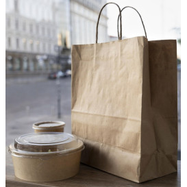 Torba Papierowa Kraft z Uchwytami 100g/m² 35+18x34cm (25 Sztuk)