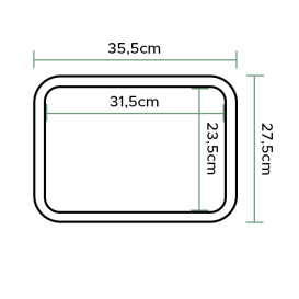 Taca Plastikowa Fast Food Czerwerna 27,5x35,5cm (1 Sztuk)