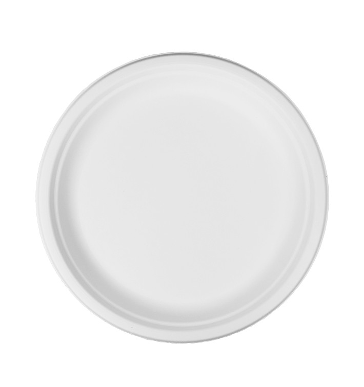 Talerz Biały z Trzciny Cukrowej Ø26cm (50 Sztuk) Talerz Biały z Trzciny Cukrowej Ø26cm (50 Sztuk)