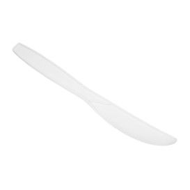 Nóż Biodegradowalny Biały z CPLA 18cm (50 Sztuk)