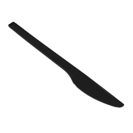 Nóż Biodegradowalny Czarny z CPLA 17cm (25 Sztuk)