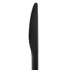 Nóż Biodegradowalny Czarny z CPLA 17cm (25 Sztuk)