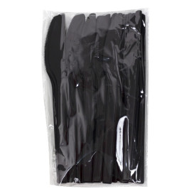 Nóż Biodegradowalny Czarny z CPLA 17cm (25 Sztuk)