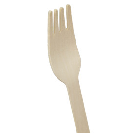Widelec Drewniany Pojedynczo Pakowany 16cm (50 Sztuk)