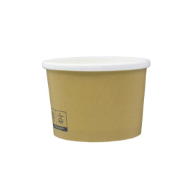 Pojemnik Papierowy Kraft z Białą Krawędzią 250ml Ø9,0cm (25 Sztuk)