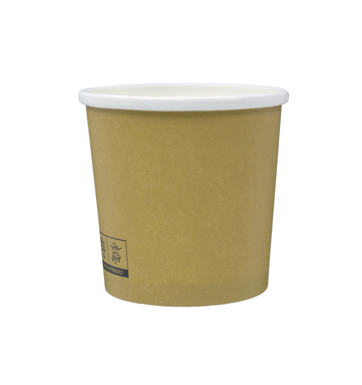 Pojemnik Papierowy Kraft z Białą Krawędzią 350ml Ø9,0cm (25 Sztuk) Pojemnik Papierowy Kraft z Białą Krawędzią 350ml Ø9,0cm (25 Sztuk)