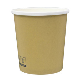 Pojemnik Papierowy Kraft z Białą Krawędzią 450ml Ø9,8cm (25 Sztuk)