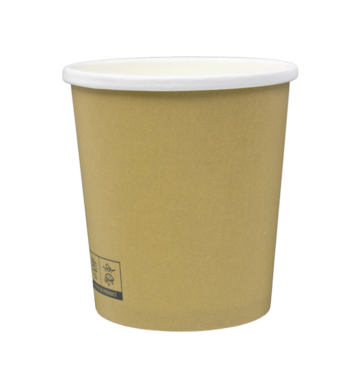 Pojemnik Papierowy Kraft z Białą Krawędzią 450ml Ø9,8cm (25 Sztuk)