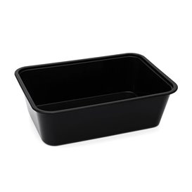 Pojemnik Plastikowy Prostokątny Czarny PP 750ml 17,3x11,9cm (50 Sztuk)