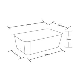 Pojemnik Plastikowy Prostokątny Czarny PP 1.000ml 17,3x11,9cm (50 Sztuk)