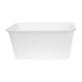 Pojemnik Plastikowy Prostokątny Biały PP 1.000ml 17,3x11,9cm (50 Sztuk)