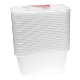 Pojemnik Plastikowy Prostokątny Biały PP 1.000ml 17,3x11,9cm (50 Sztuk)
