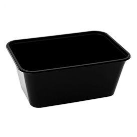Pojemnik Plastikowy Prostokątny Czarny PP 1.000ml 17,3x11,9cm (50 Sztuk)