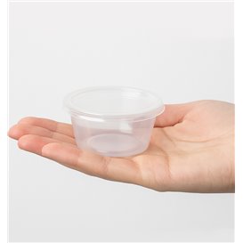 Pojemnik na Sosy PP Przezroczysty z pokrywką 2Oz/60ml (100 Sztuk)