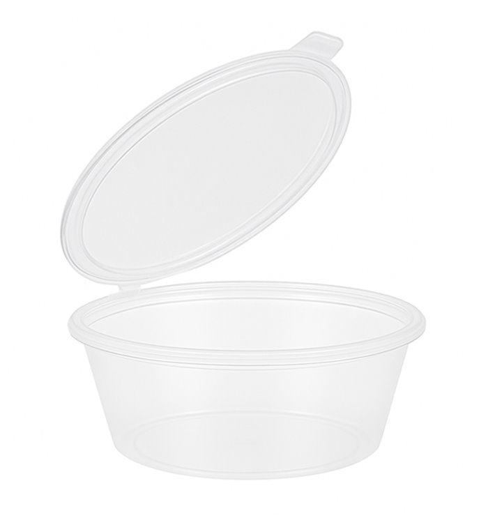 Pojemnik na Sosy z Pokrywką na Zawiasie PP 6Oz/180ml (1.000 Sztuk) Pojemnik na Sosy z Pokrywką na Zawiasie PP 6Oz/180ml (1.000 Sztuk)