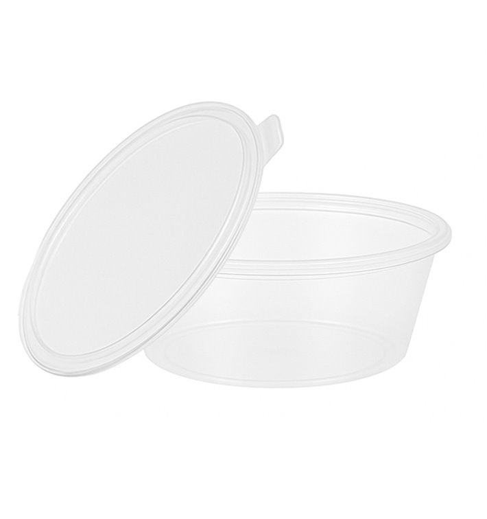 Pojemnik na Sosy z Pokrywką na Zawiasie PP 6Oz/180ml (100 Sztuk)