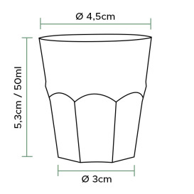 Kieliszek do Shotów Wielokrotnego Użytku Nietłukący PP Ø4,5cm 50ml (50 Sztuk)