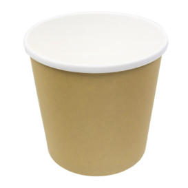 Pojemnik Papierowy Kraft z Białą Krawędzią 750ml Ø11,7cm (500 Sztuk)