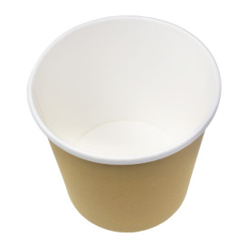 Pojemnik Papierowy Kraft z Białą Krawędzią 750ml Ø11,7cm (500 Sztuk)
