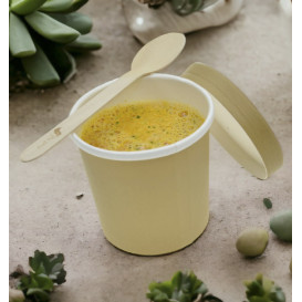 Pojemnik Papierowy Kraft z Białą Krawędzią 350ml Ø9,0cm (500 Sztuk)