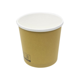 Pojemnik Papierowy Kraft z Białą Krawędzią 350ml Ø9,0cm (500 Sztuk)