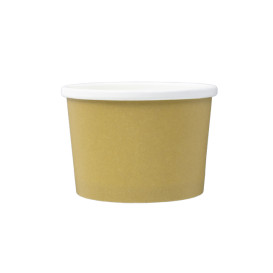 Pojemnik Papierowy Kraft z Białą Krawędzią 250ml Ø9,0cm (500 Sztuk)