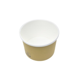 Pojemnik Papierowy Kraft z Białą Krawędzią 250ml Ø9,0cm (500 Sztuk)