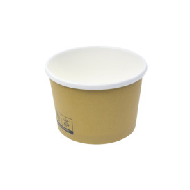 Pojemnik Papierowy Kraft z Białą Krawędzią 250ml Ø9,0cm (500 Sztuk)