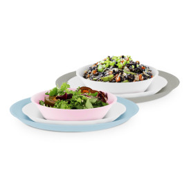 Talerz Plastikowy Głęboki Różowy Durable PP Minerał Ø18cm (6 Sztuk)