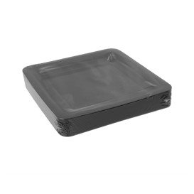Talerz Plastikowe Kwadratowi Bardzo Sztywny Czarni 18x18cm (20 Sztuk)