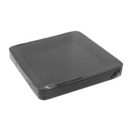 Talerz Plastikowe Kwadratowi Bardzo Sztywny Czarni 23x23cm (20 Sztuk)