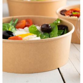 Pojemnik Papierowy Kraft na Sałatkę 1.300ml Ø18,5cm (50 Sztuk)