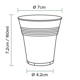 Kubek Plastikowe Przezroczysty PS Vending 160 ml (100 Sztuk)