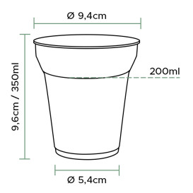 Kubek Biodegradowalny Przezroczyste PLA 350ml (50 Sztuk)