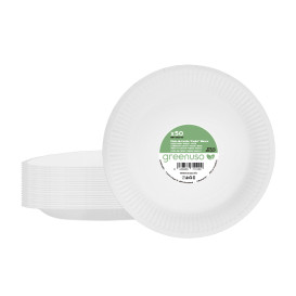 Talerz Papierowy Okrągły Biały “Radial” Ø18cm 200gr/m² (650 Sztuk)
