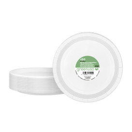 Talerz Papierowe Okrągłe Tłuszczoodporny Białe Ø26cm 250g/m² (50 Sztuk)