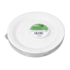 Talerz Papierowy Okrągły Biały “Radial” Ø23cm 200gr/m² (650 Sztuk)