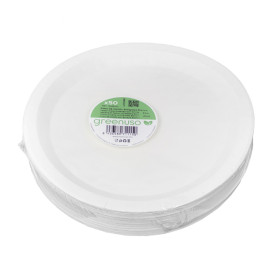 Talerz Papierowe Okrągłe Tłuszczoodporny Białe Ø26cm 250g/m² (50 Sztuk)