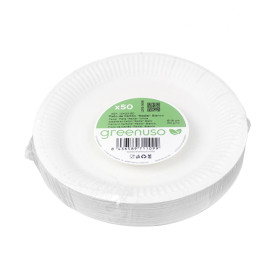 Talerz Papierowy Okrągły Biały “Radial” Ø18cm 200gr/m² (650 Sztuk)