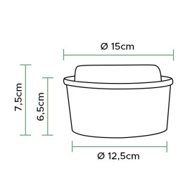 Miski Kraft-Kraft z pokrywą PET 750ml Ø15cm (250 Sztuk)