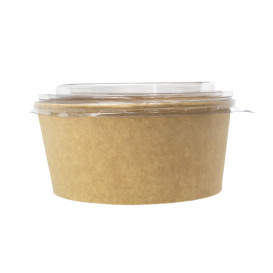 Miski Kraft-Kraft z pokrywą PET 750ml Ø15cm (50 Sztuk)
