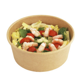 Miski Kraft-Kraft z pokrywą PET 750ml Ø15cm (50 Sztuk)
