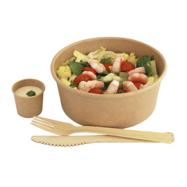 Miski Kraft-Kraft z pokrywą PET 750ml Ø15cm (250 Sztuk)