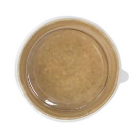 Miski Kraft-Kraft z pokrywą PET 500ml Ø15cm (250 Sztuk)
