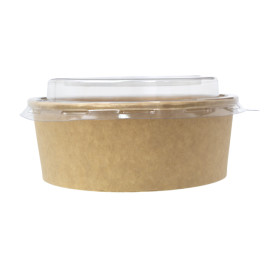 Miski Kraft-Kraft z pokrywą PET 500ml Ø15cm (50 Sztuk)