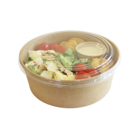 Miski Kraft-Kraft z pokrywą PET 500ml Ø15cm (50 Sztuk)