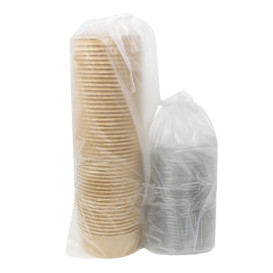 Miski Kraft-Kraft z pokrywą PET 500ml Ø15cm (50 Sztuk)