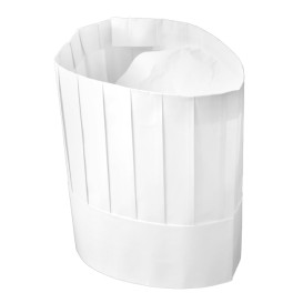 Disposable Chef Hat Pinstripe "TST" White (100 Units)