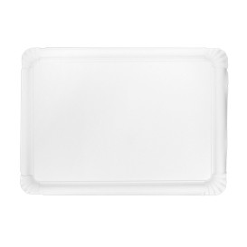 Taca Papierowa Prostokątna Biała 25x34cm (50 Sztuk)