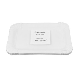 Taca Papierowa Prostokątna Biała 12x19cm (50 Sztuk)